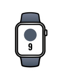 Apple Watch Series 9/ GPS/ Cellular/ 41mm/ Caja de Aluminio Plata/ Correa Deportiva Azul Tempestad M/L
