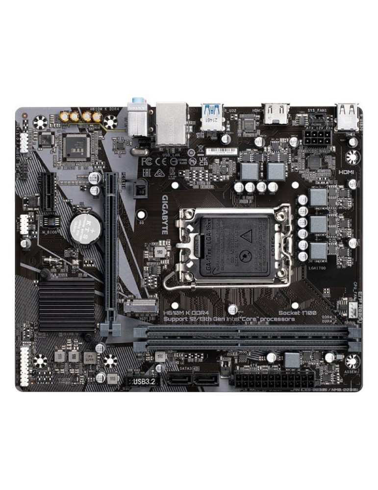 Placa Base Gigabyte H610M K DDR4 Socket 1700/ DDR4/ PCIe 4.0/ Micro ATX