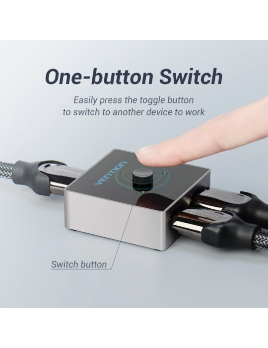 Switch Conmutador 4K HDMI 2.0 Bidireccional Vention AFLH0 HDMI Hembra - 2x HDMI Hembra