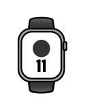 Apple Watch Series 11/ GPS/ 46mm/ Gris Espacial/ Correa Deportiva Negra (M/L)