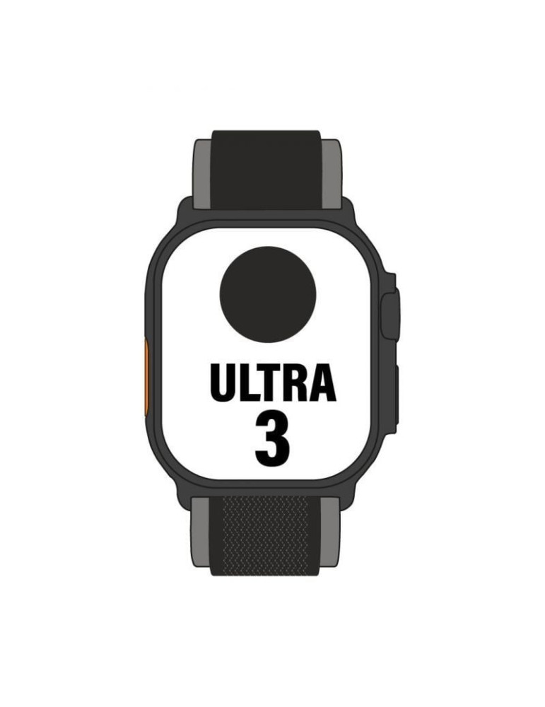 Apple Watch Ultra 3/ GPS/ Cellular/ 49mm/ Caja Titanio Negro/ Correa Trail Loop Negra S/M