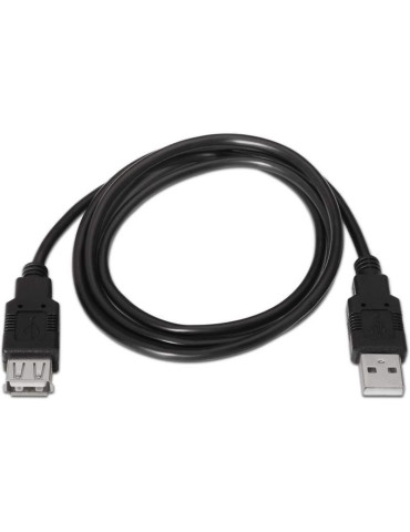Cable Alargador USB 2.0 Aisens A101-0015/ USB Macho - USB Hembra/ Hasta 2.5W/ 60Mbps/ 1m/ Negro 2
