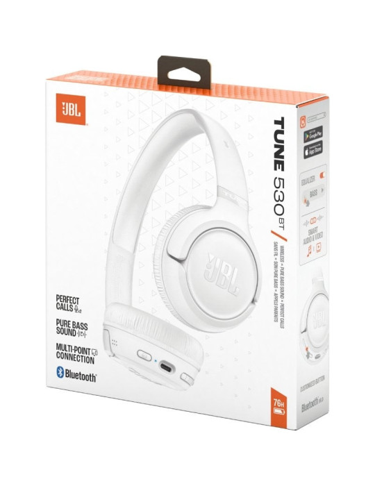 Auriculares Inalámbricos JBL Tune 530BT/ con Micrófono/ Bluetooth/ Blancos