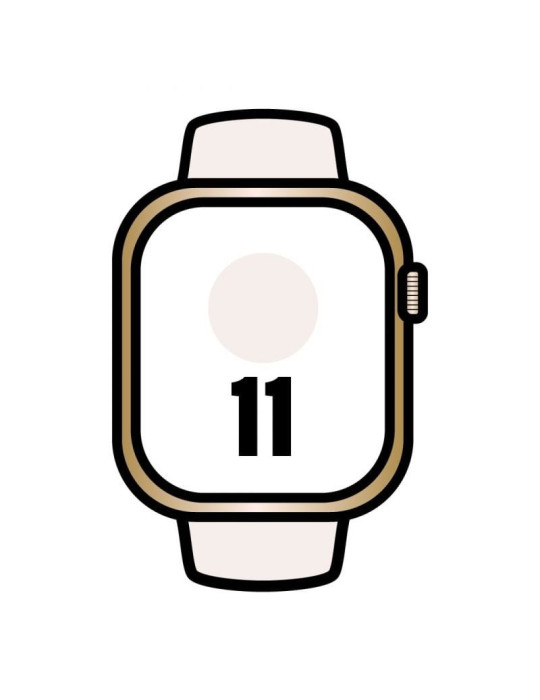 Apple Watch Series 11/ GPS/ Cellular/ 46mm/ Titanio Dorado/ Correa Deportiva Rosa Rubor M/L