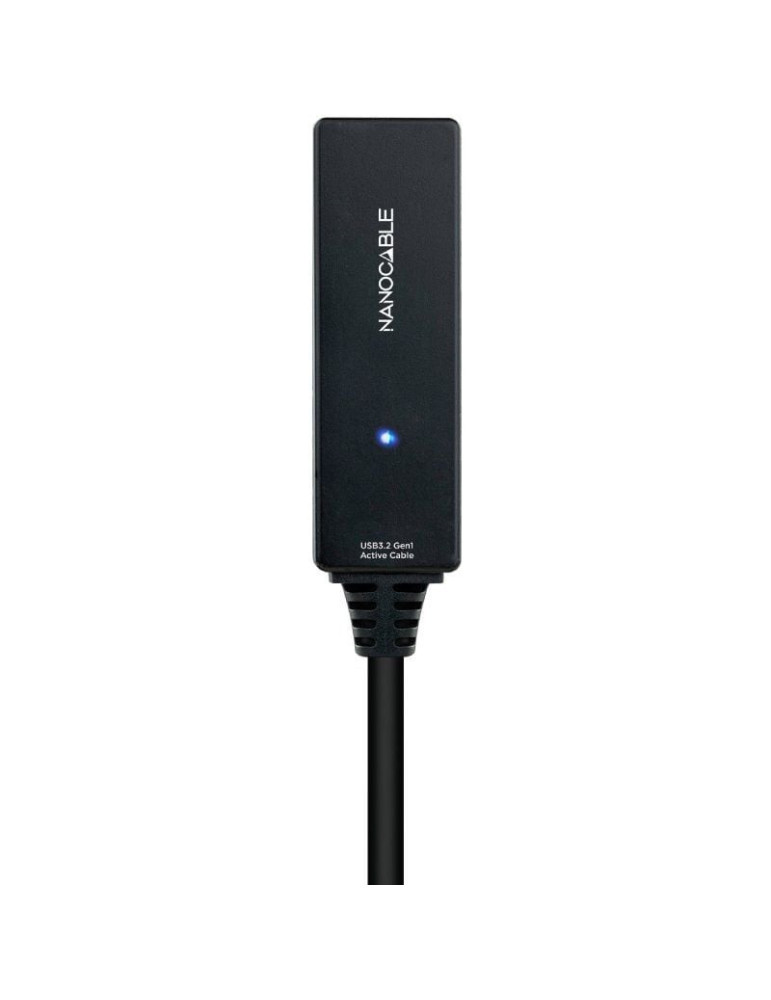 Cable Alargador USB Tipo-C 3.2 con Amplificador Nanocable 10.01.1311/ USB Tipo-C Macho - USB Tipo-C Hembra/ 5m/ Negro