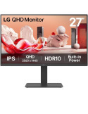 Monitor Profesional LG 27BA45QB-B 27"/ QHD/ Multimedia/ Regulable en altura/ Negro