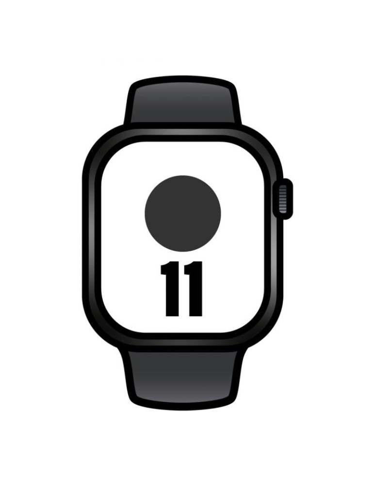 Apple Watch Series 11/ GPS/ 42mm/ Negro Azabache/ Correa Deportiva Negra (S/M)