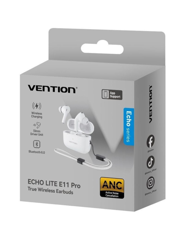 Auriculares Bluetooth Vention Echo Lite E11 Pro con estuche de carga/ Blancos