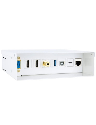 Caja de Conexiones Nanocable 10.35.0004/ VGA - 2x HDMI - Jack 3.5 - USB 3.0 - USB Tipo-C - USB 2.0 - RJ45