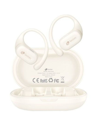 Auriculares Deportivos Bluetooth Leotec Open Air Zenith Sport con estuche de carga/ Autonomía 6.5h/ Beige 2