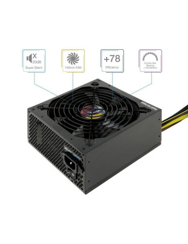 Fuente de Alimentación TooQ TQAPOLO-600SP/ 600W/ Ventilador 14cm 2
