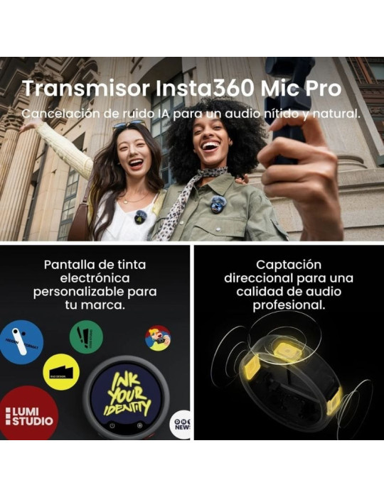 Cámara Digital Deportiva Insta360 Luna Ultra Pack Creador/ 4K/ Ángulo de visión 360 / Negra