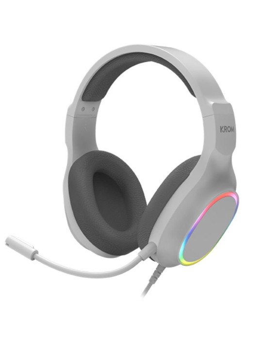 Pack Gaming Krom Kenta/ Teclado RGB + Ratón + Alfombrilla + Auriculares/ Blanco