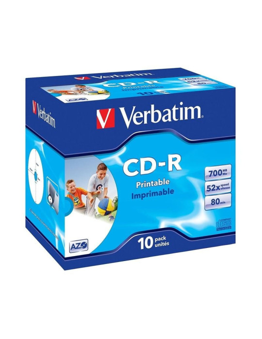 CD-R Verbatim AZO Imprimible 52X/ Caja-10uds CD-R Verbatim AZO Imprimible 52X/ Caja-10uds