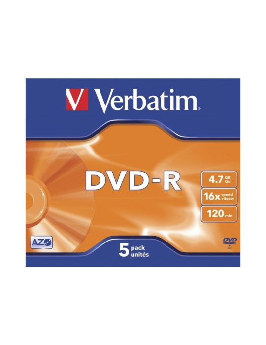DVD-R Verbatim Advanced AZO 16X/ Caja-5uds DVD-R Verbatim Advanced AZO 16X/ Caja-5uds