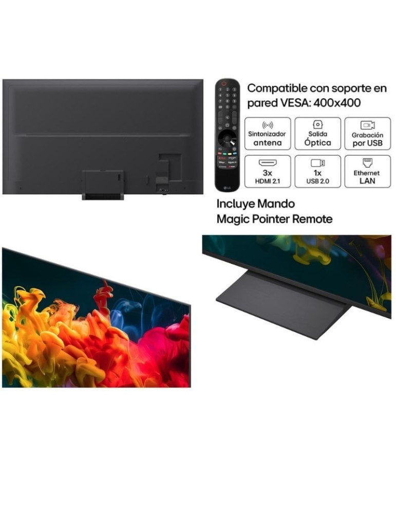 Televisor LG QNED evo AI QNED83B Mini LED 85QNED8EB3A 85"/ Ultra HD 4K/ Smart TV/ WiFi