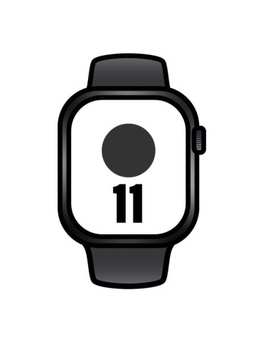 Apple Watch Series 11/ GPS/ 42mm/ Negro Azabache/ Correa Deportiva Negra (S/M)