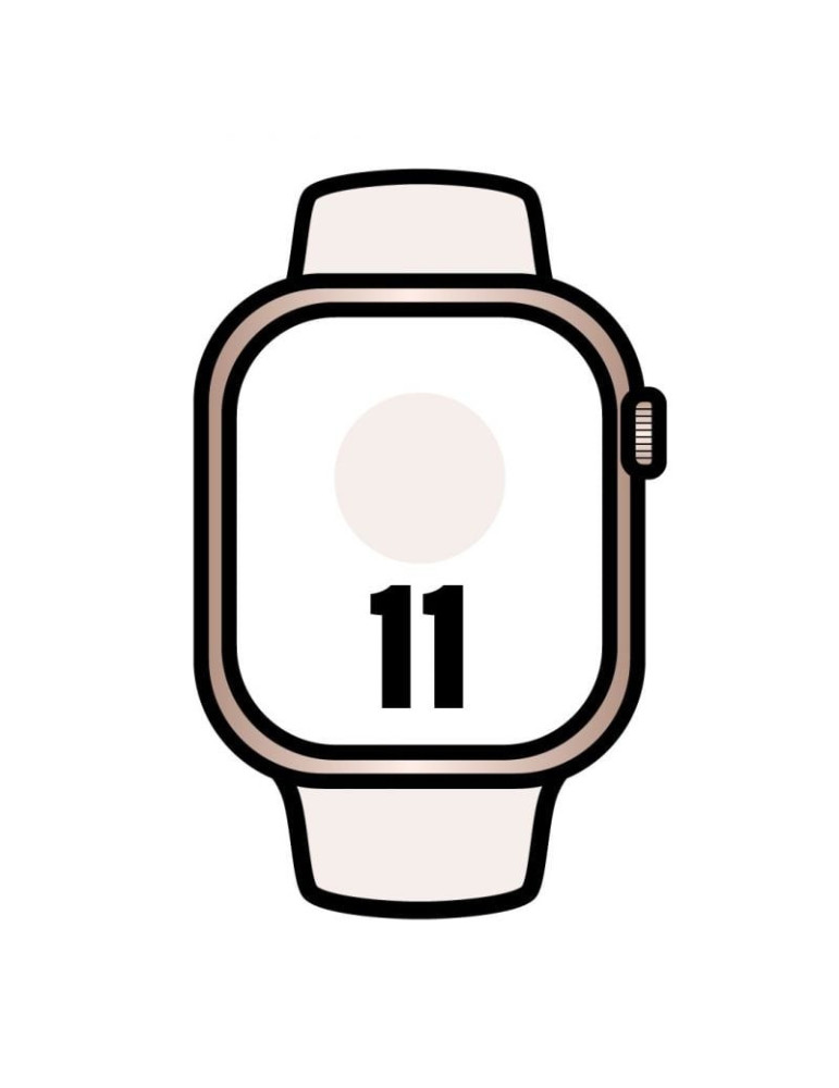 Apple Watch Series 11/ GPS/ Cellular/ 42mm/ Oro Rosa/ Correa Deportiva Rosa Rubor (S/M)