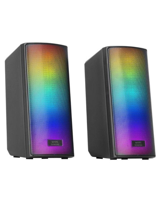Altavoces con Bluetooth Mars Gaming MSRGB2/ 15W/ 2.0/ Negros