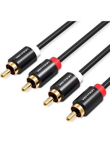 Cable Estéreo Vention VAB-R06-B200/ 2x RCA Macho - 2x RCA Macho/ 2m/ Negro