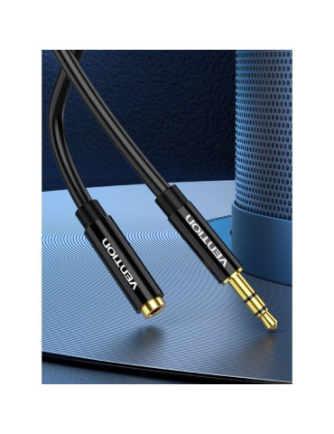 Cable Estéreo Vention BBZBF/ Jack 3.5 Macho - Jack 3.5 Hembra/ 1m/ Negro 2