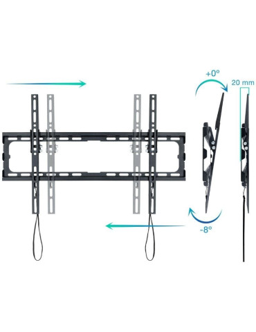Soporte de Pared Fijo/ Inclinable TooQ LP1081T-B para TV de 37-80"/ hasta 45kg 2
