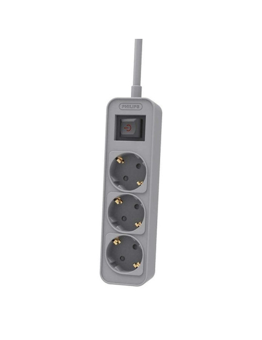 Regleta con Interruptor Philips CHP2134G/ 3 Tomas de corriente/ Cable 1.5m/ Gris Regleta con Interruptor Philips CHP2134G/ 3 Tomas de corriente/ Cable 1.5m/ Gris