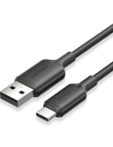 Cable USB 2.0 Tipo-C Vention CTQBH/ USB Tipo-C Macho - USB Macho/ Hasta 60W/ 480Mbps/ 2m/ Negro