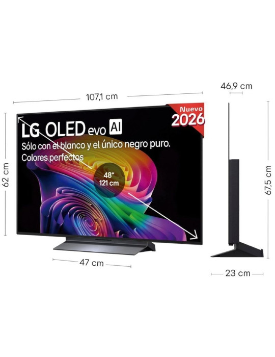 Televisor LG OLED evo AI C6 OLED48C66LB 48"/ Ultra HD 4K/ Smart TV/ WiFi
