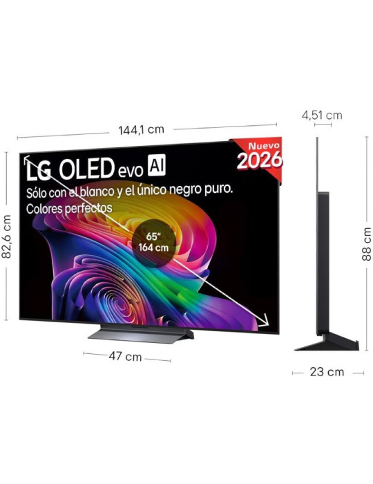 Televisor LG OLED evo AI C6 OLED65C66LB 65"/ Ultra HD 4K/ Smart TV/ WiFi