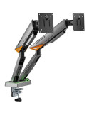 Soporte de Mesa Gaming para Monitor Aisens DT38TSRRGB-349/ Giratorio/ Inclinable/ hasta 16kg/ con Iluminación RGB