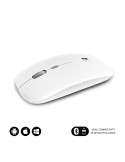 Ratón Inalámbrico Subblim Dual Flat/ Batería recargable/ Hasta 1600 DPI/ Blanco