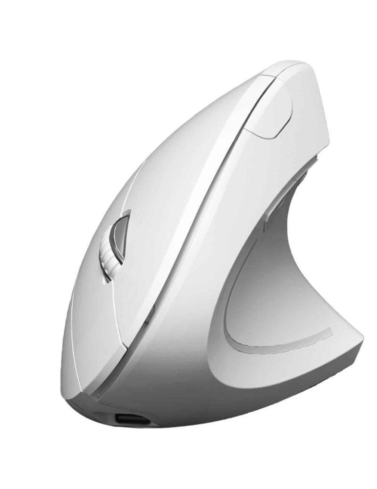 Ratón Vertical Inalámbrico Subblim Glide Vertical Ergo Dual Battery/ Batería Recargable/ Hasta 1600 DPI/ Blanco