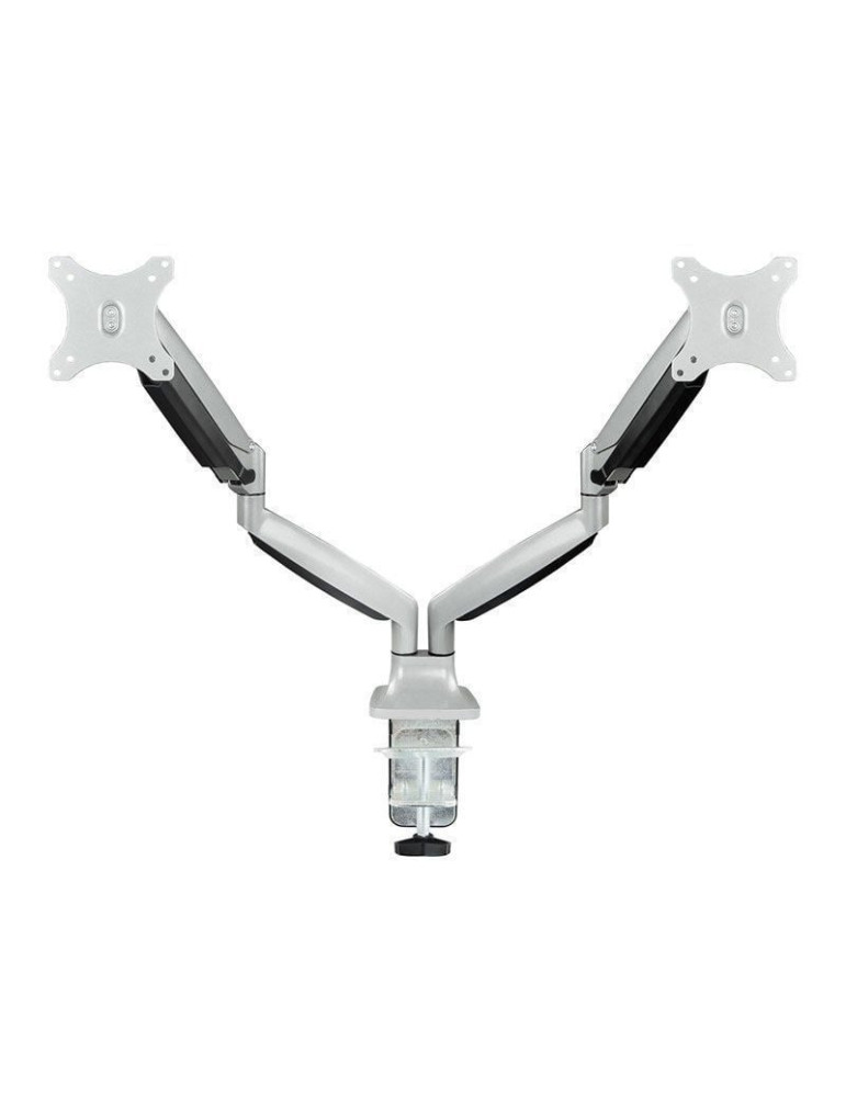 Soporte de Mesa para 2 Monitores TooQ DB3132TNR-S/ Giratorio/ Inclinable/ hasta 9kg
