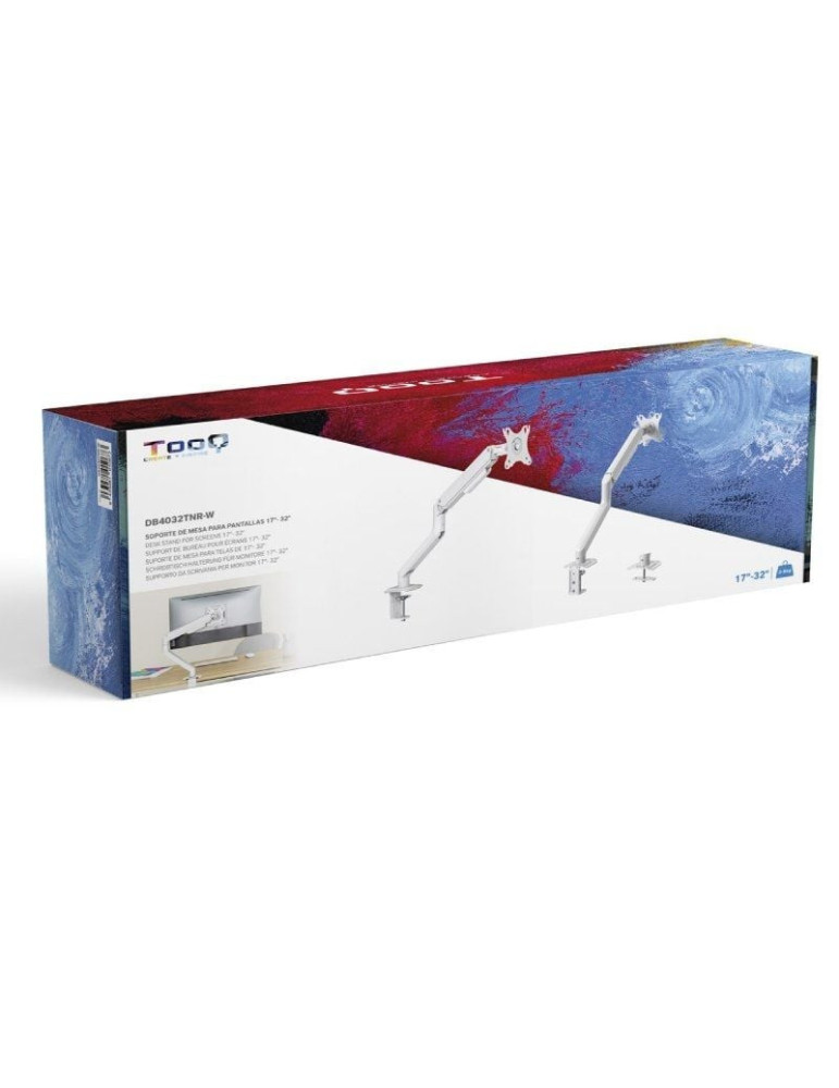 Soporte de Mesa para Monitor TooQ DB4032TNR-W/ Giratorio/ Inclinable/ hasta 9kg