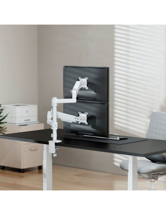 Soporte de Mesa con Contrapeso para 2 Monitores Aisens DT32TSR-441/ Giratorio/ Inclinable/ hasta 9kg