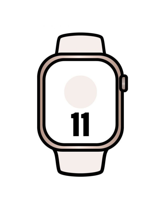 Apple Watch Series 11/ GPS/ 42mm/ Oro Rosa/ Correa Deportiva Rosa rubor (S/M)
