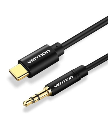 Cable Conversor Audio Vention BGABG/ USB Tipo-C Macho - Jack 3.5 Macho/ 1.5m/ Negro