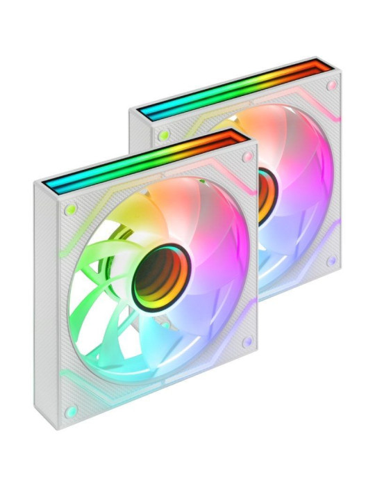Pack 2 Ventiladores Mars Gaming MF-3DPROX2R/ 12cm/ ARGB/ Blancos