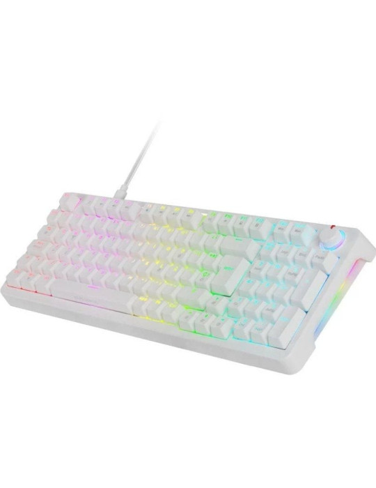 Teclado Gaming Mecánico Mars Gaming MKPROYES/ Switch Amarillo/ Blanco