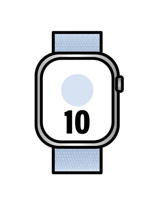 Apple Watch Series 10/ GPS/ 42mm/ Caja de Aluminio / Correa Loop Deportiva Azul Nube Apple Watch Series 10/ GPS/ 42mm/ Caja de Aluminio / Correa Loop Deportiva Azul Nube