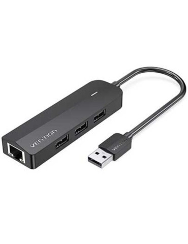 Hub USB 2.0 Vention CHPBB/ 3xUSB/ 1xMicro USB PD/ 1xRJ45