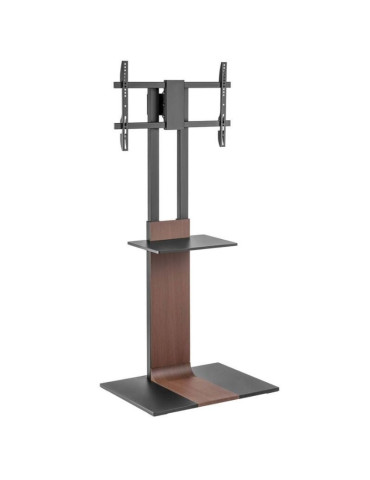 Soporte de Suelo Inclinable/ Giratorio con Bandeja DVD Aisens FT86TSE-401 para TV de 37-86"/ hasta 50kg