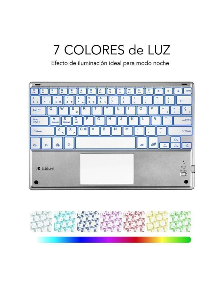 Teclado Compacto Inalámbrico Subblim SMBT50/ Plata