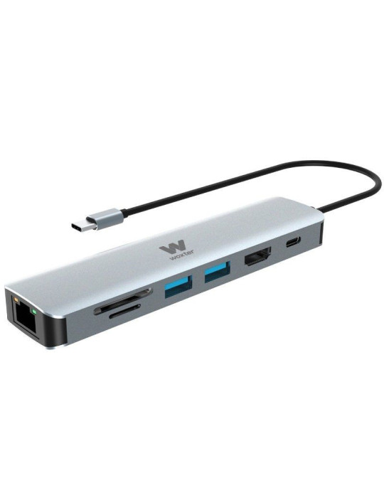 Docking USB Tipo-C Woxter PE26-181/ 1xHDMI/ 2xUSB/ 1xLector de Tarjetas/ 1xRJ45/ 1xMicroUSB/ Gris Docking USB Tipo-C Woxter PE26-181/ 1xHDMI/ 2xUSB/ 1xLector de Tarjetas/ 1xRJ45/ 1xMicroUSB/ Gris