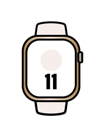 Apple Watch Series 11/ GPS/ Cellular/ 46mm/ Titanio Dorado/ Correa Deportiva Rosa Rubor M/L