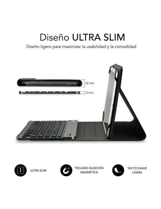 Funda con Teclado Subblim Keytab Pro Bluetooth para Tablets de 10.1"-10.8"/ Gris