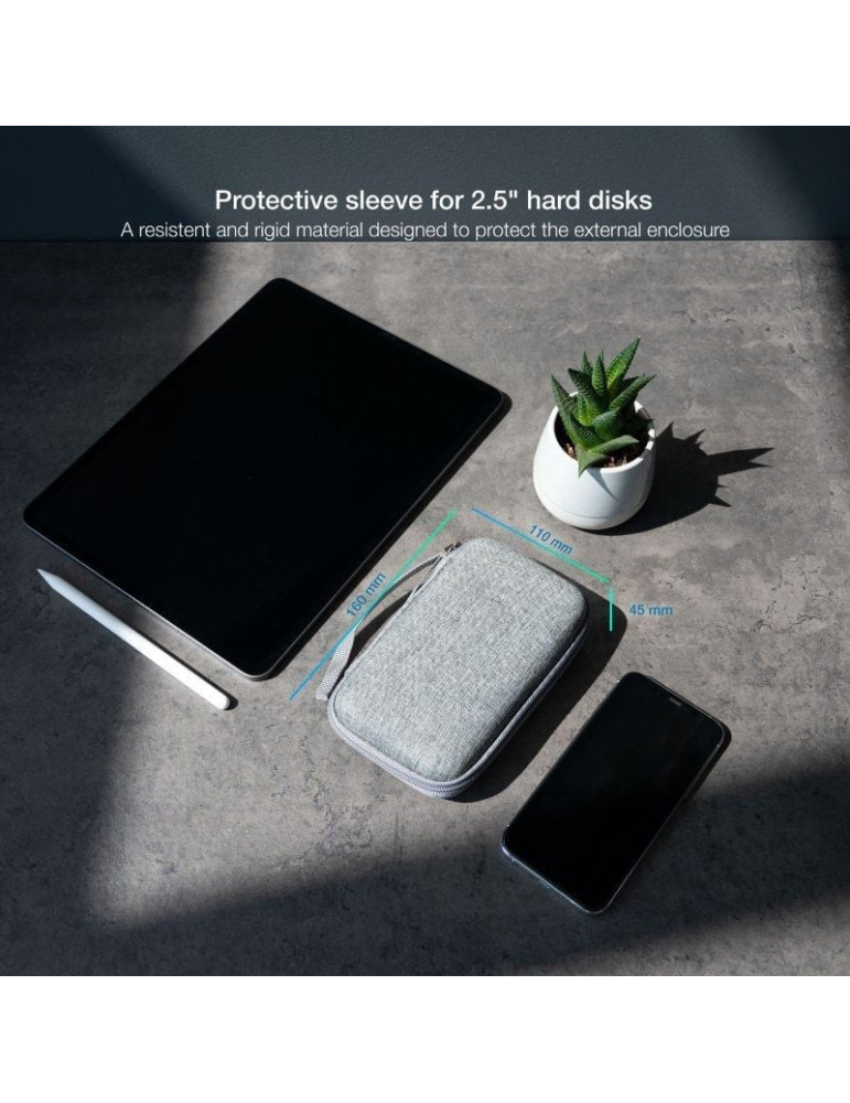 Funda para Disco Externo de 2.5" TooQ TQBC-E2503G/ Gris