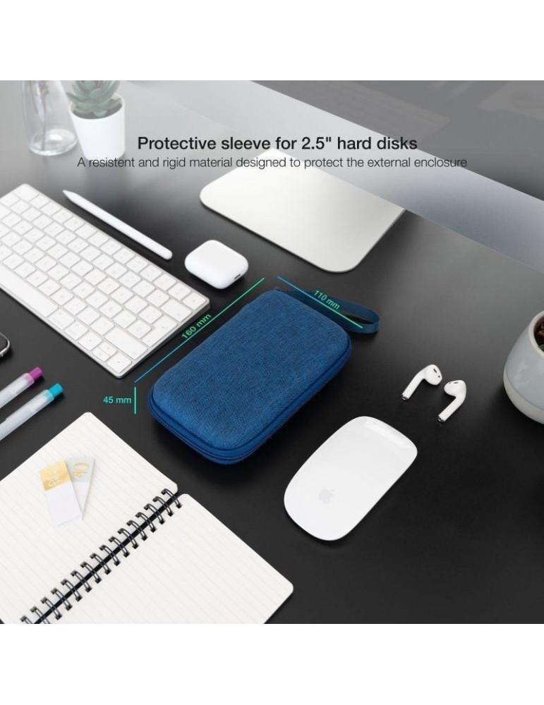 Funda para Disco Externo de 2.5" TooQ TQBC-E2503PB/ Azul Pacífico