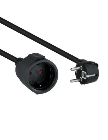 Cable Alargador de Corriente Nanocable 10.22.0610-BK/ Schuko Hembra - Schuko Macho/ 10m/ Negro